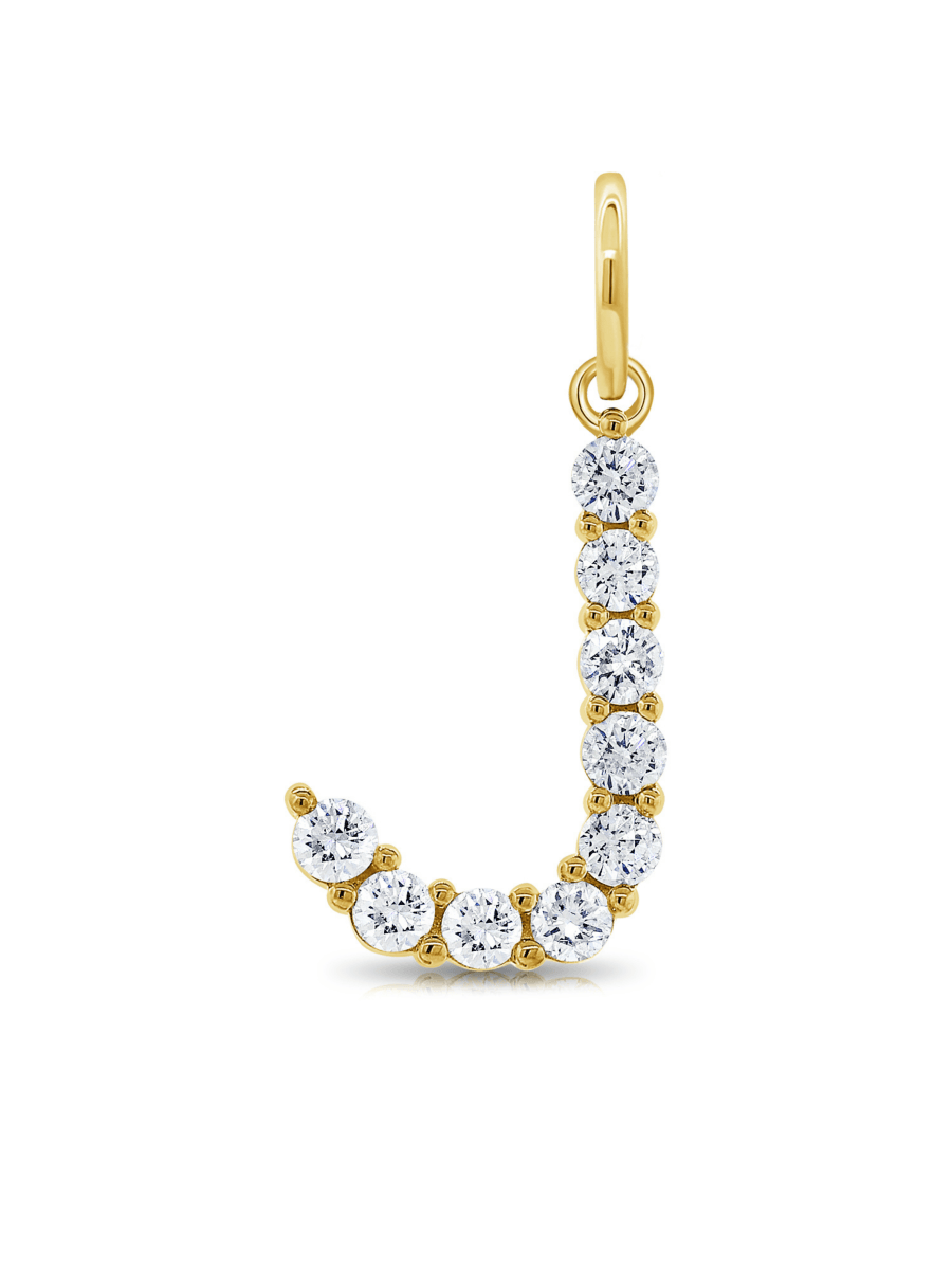 Diamond Initial Charm 14K - LeMel
