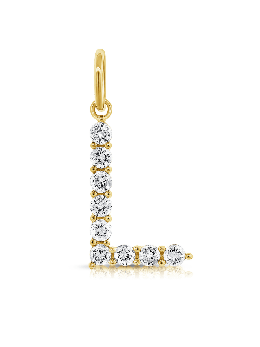 Diamond Initial Charm 14K - LeMel