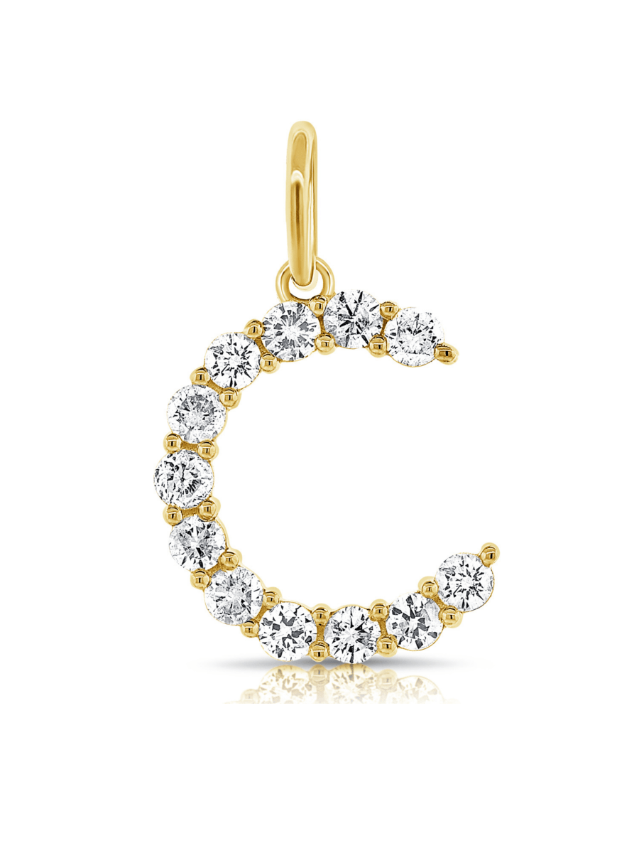 Diamond Initial Charm 14K - LeMel
