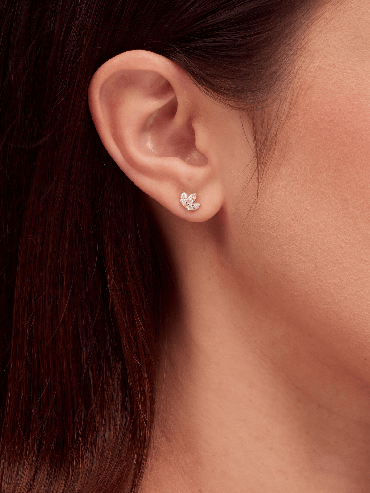 Diamond Lotus Stud 14K - LeMel