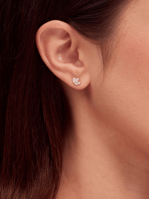 Diamond Lotus Stud 14K