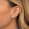 Baguette Diamond Butterfly Stud Earrings 14K