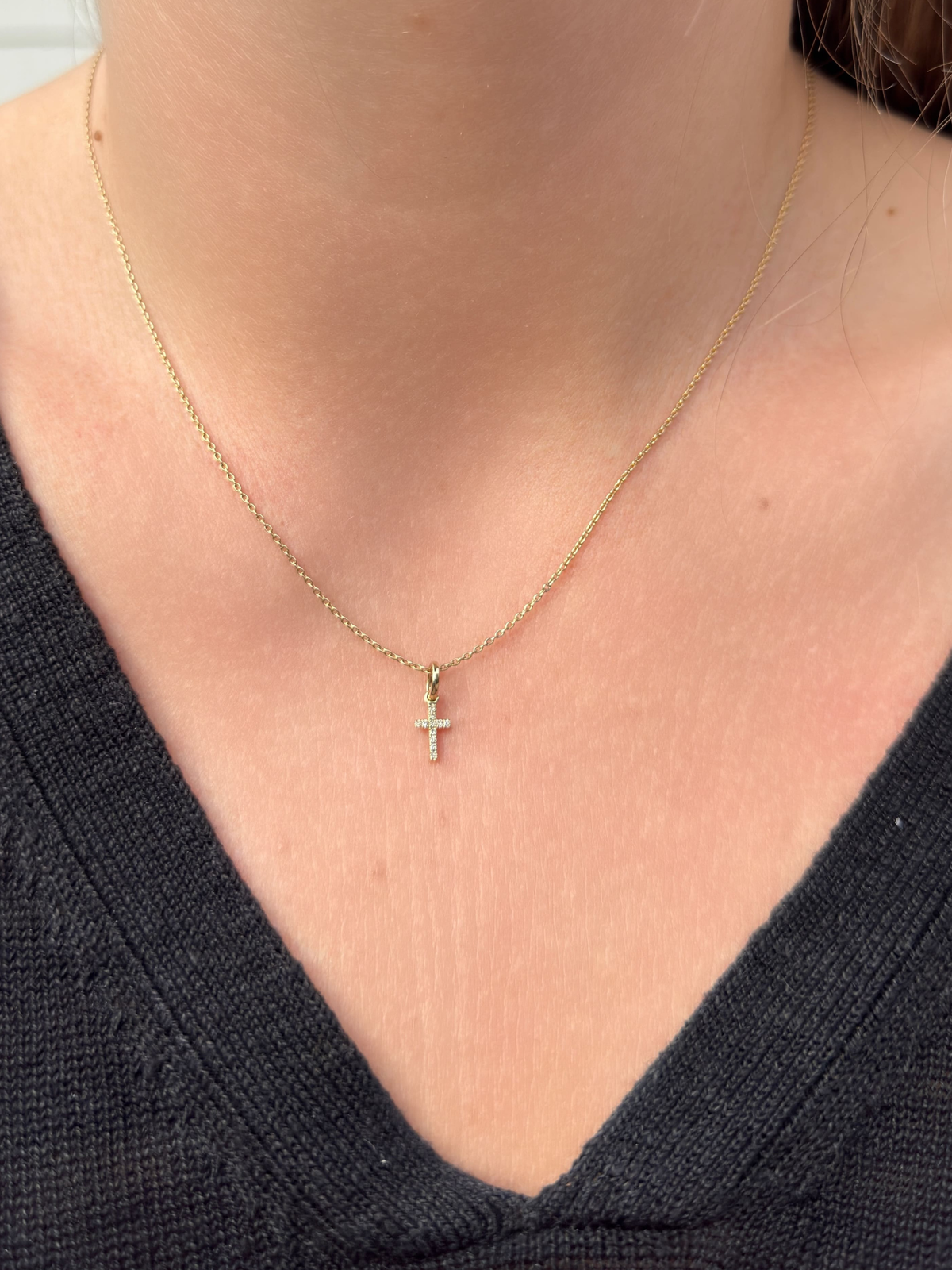 Diana Diamond Cross Necklace - 18K
