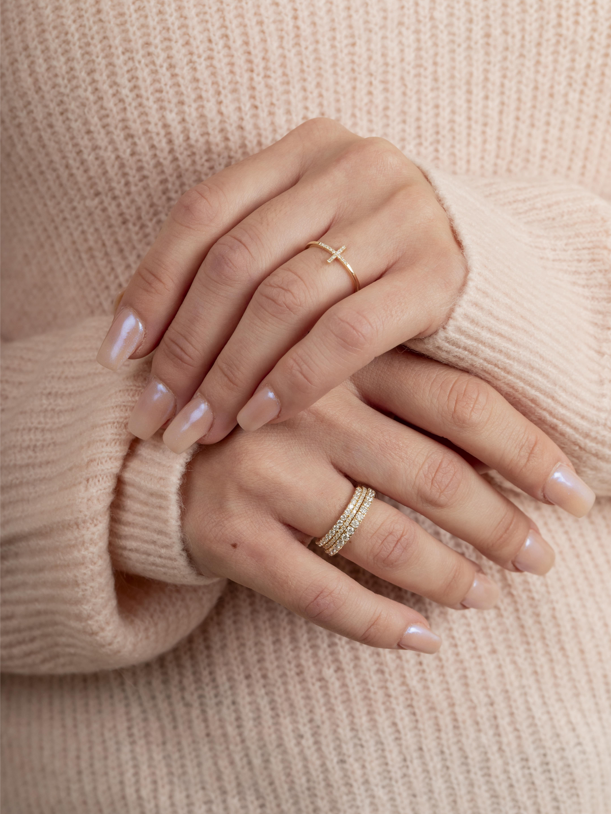 Diamond Cross Ring 14K