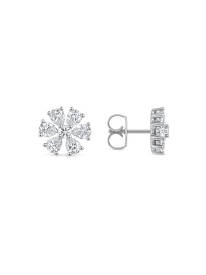 Julie Flower Diamond Stud Earrings 14K