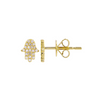 Mini Hamsa Diamond Stud Earring 14K