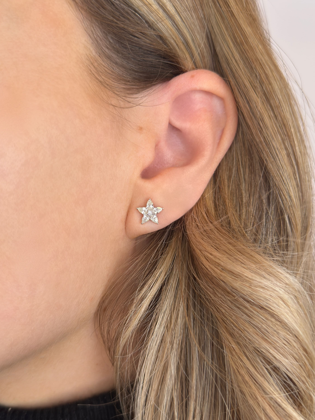 Madison Diamond Star Stud Earrings 14K