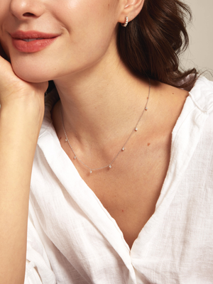 The Dot Layering Necklace - Diamond 14K