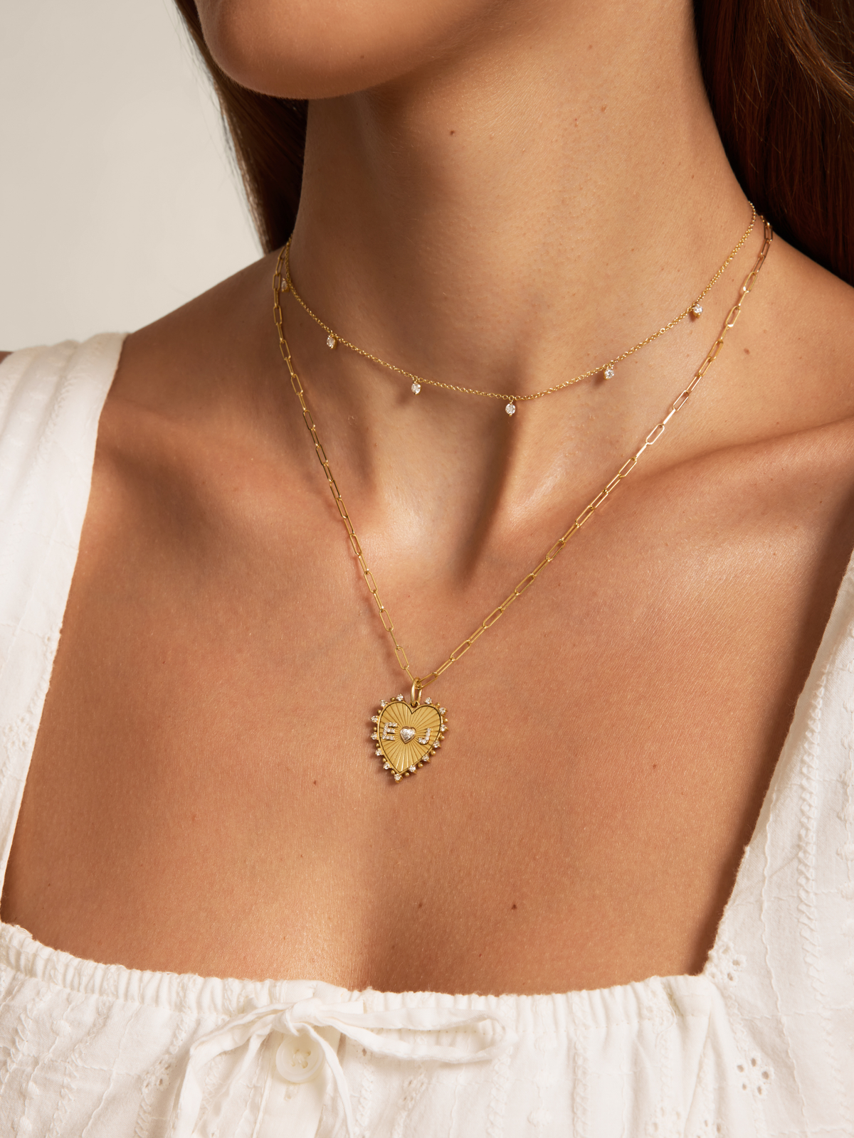 The Dot Layering Necklace - Diamond 14K