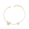 Twin Butterfly Diamond Bracelet 14K