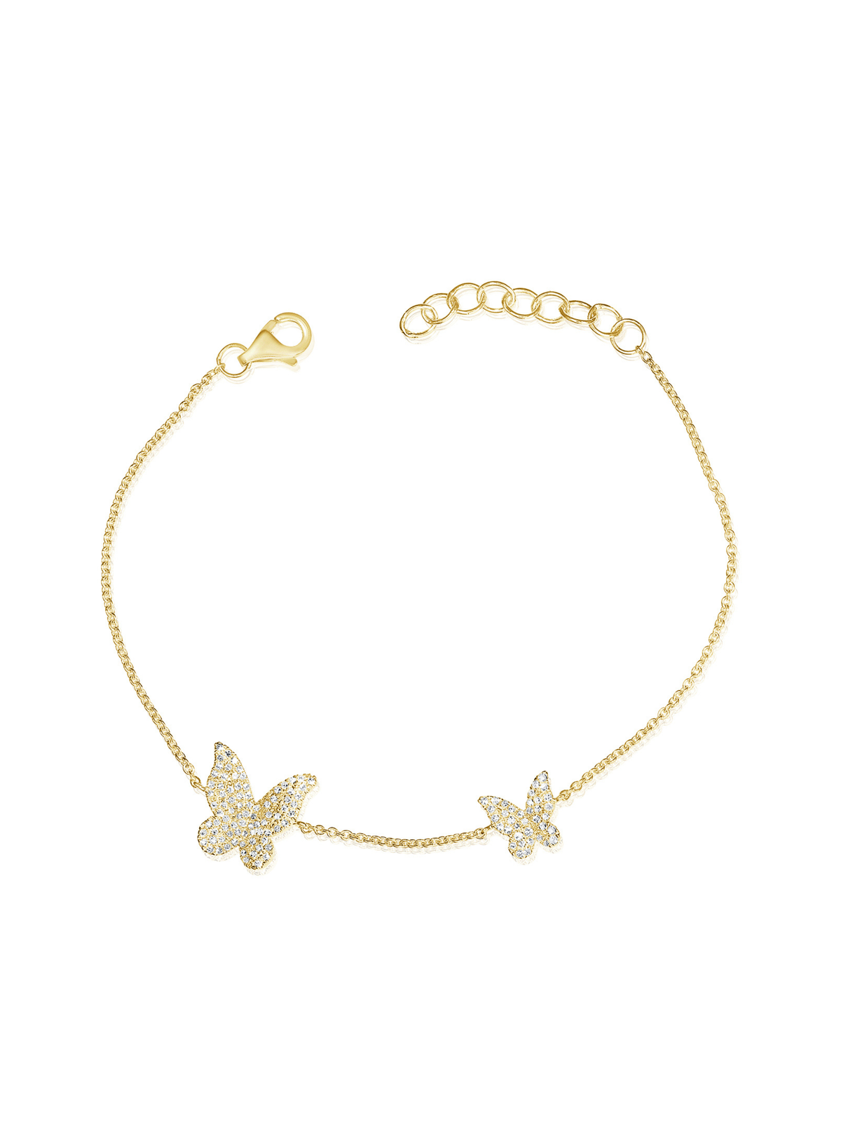 Twin Butterfly Diamond Bracelet 14K