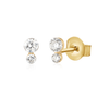 Double Dot Lab Diamond Stud Earrings 14K