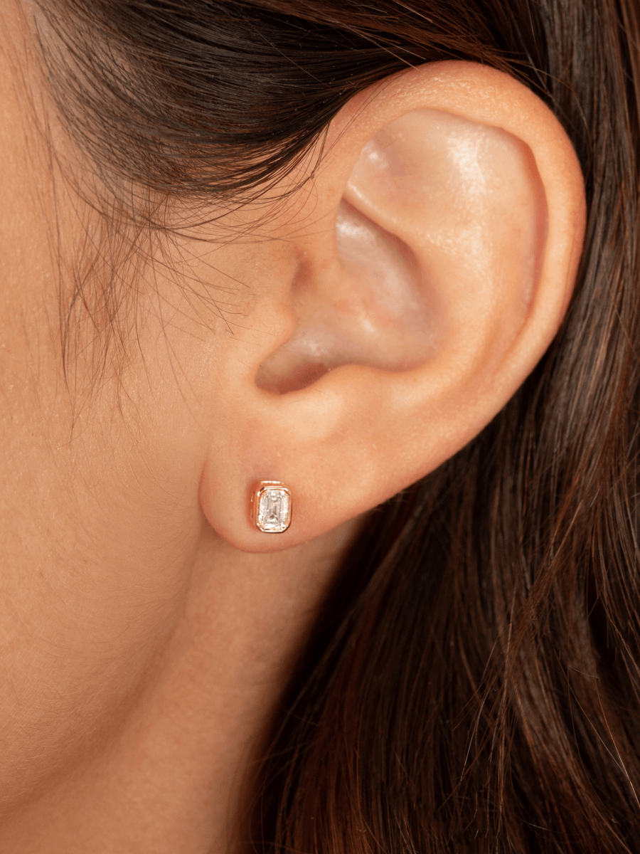 Emerald cut earrings discount