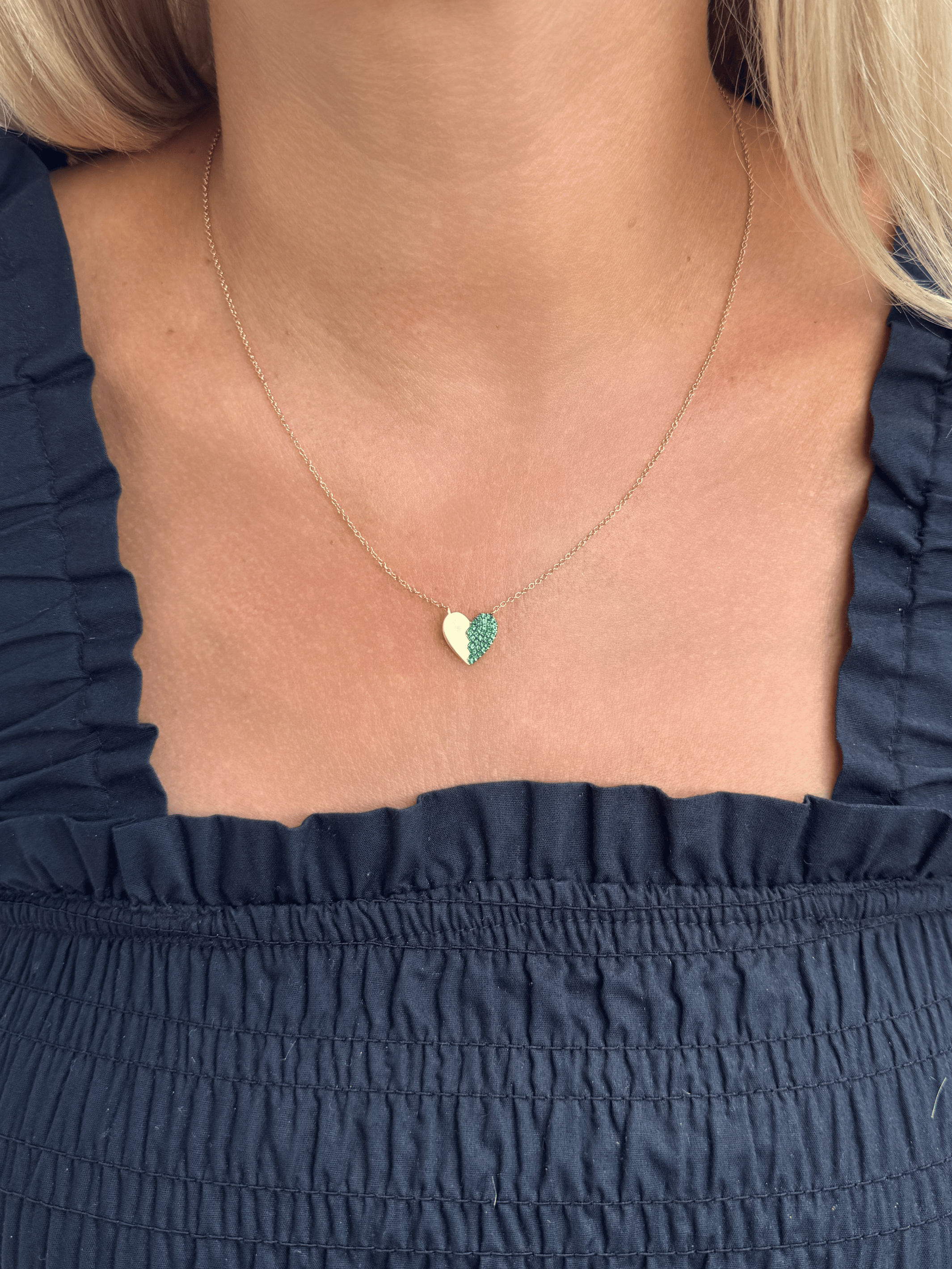 Emerald Best Friend Necklace 14K