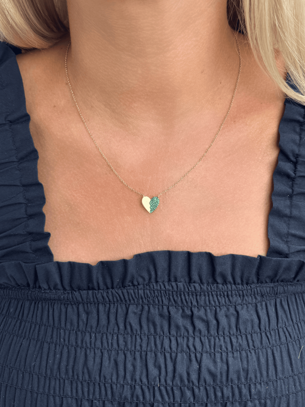 Emerald Best Friend Necklace 14K
