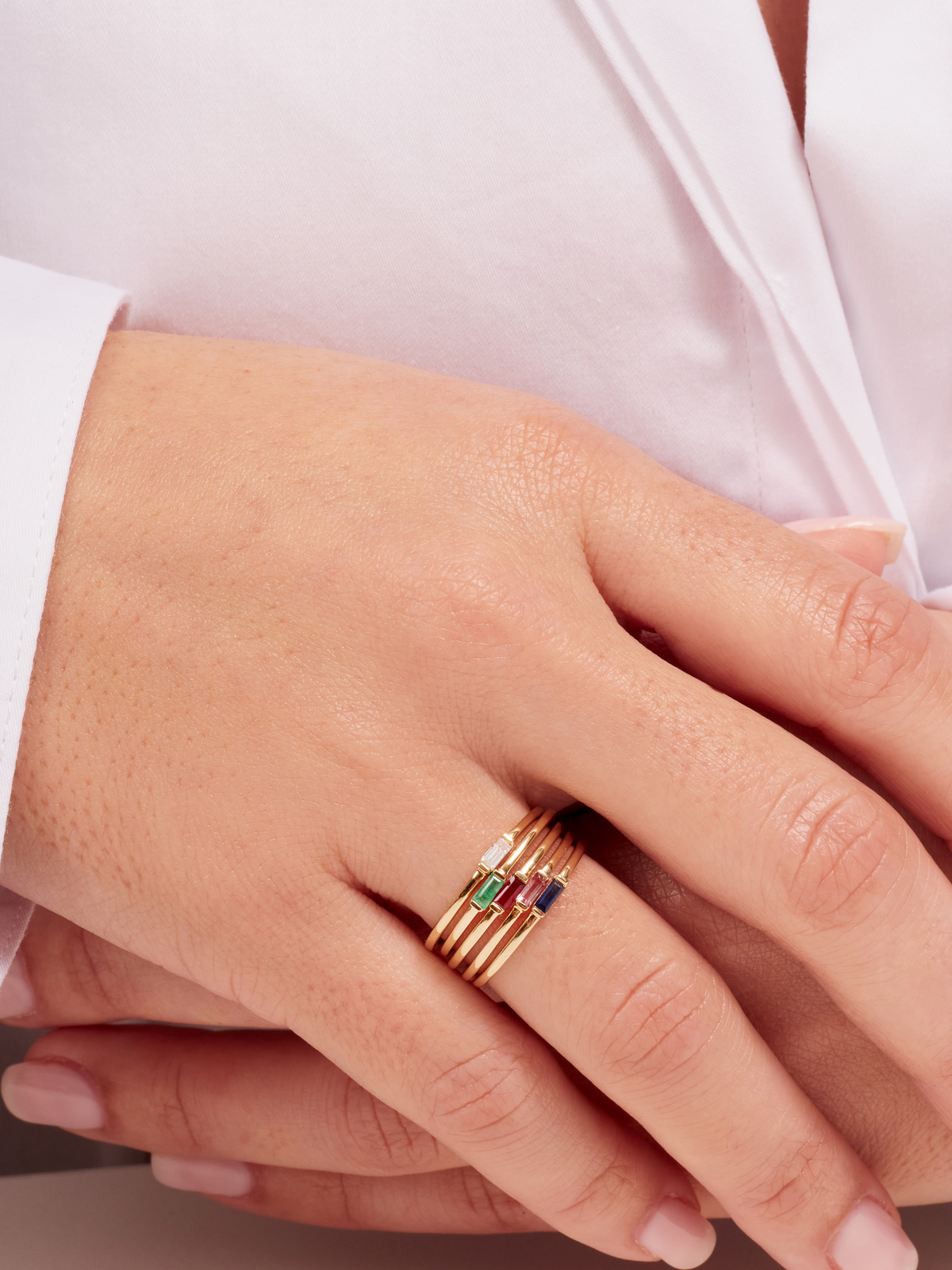 Bitsy Birthstone Ring - May Emerald 14K