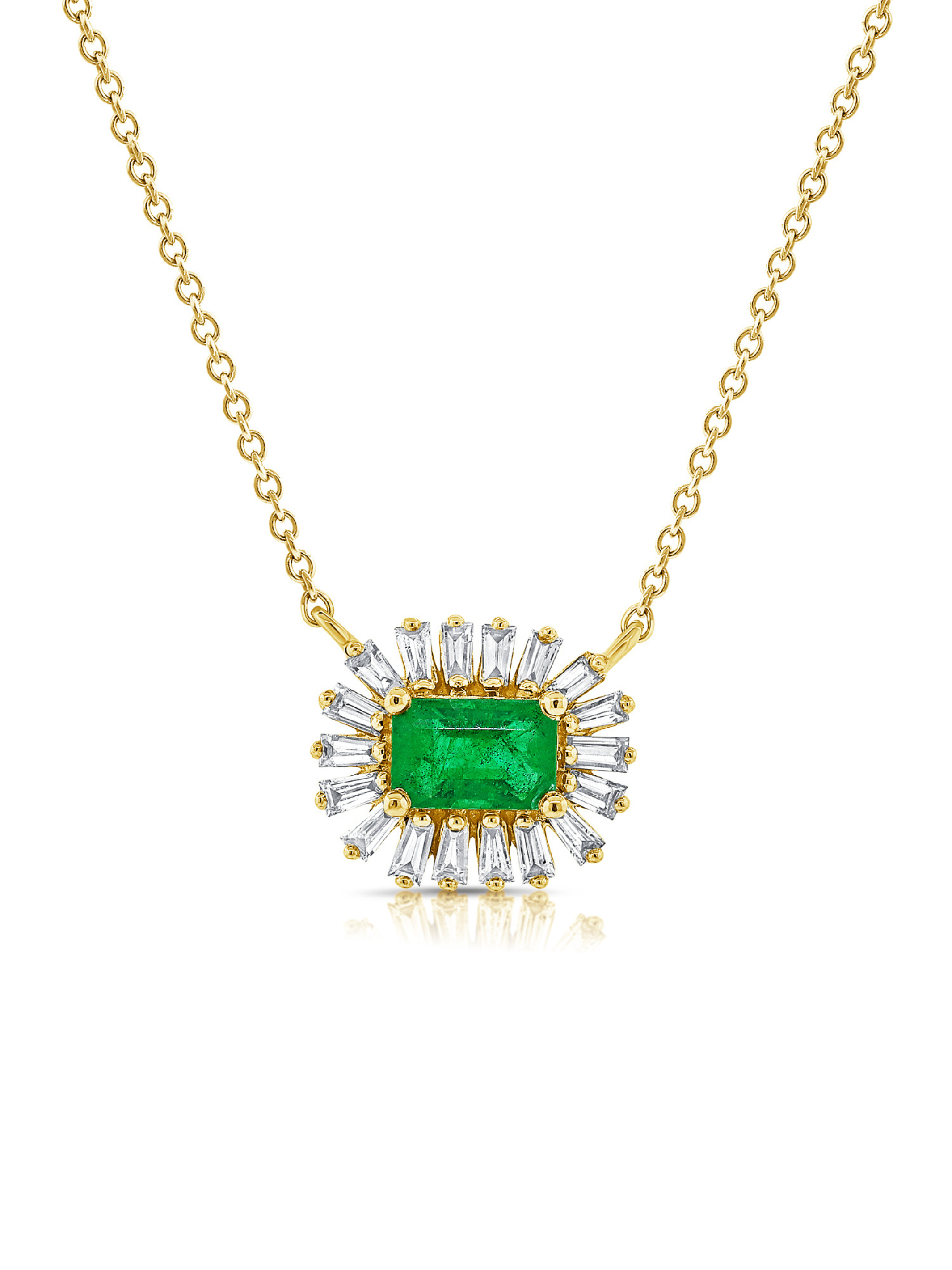 Evelyn Pendant Necklace - Emerald 14K