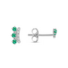 Crown Emerald Stud Earrings 14K