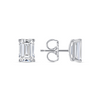 Lab Grown Emerald Cut Diamond Stud Earrings 14K