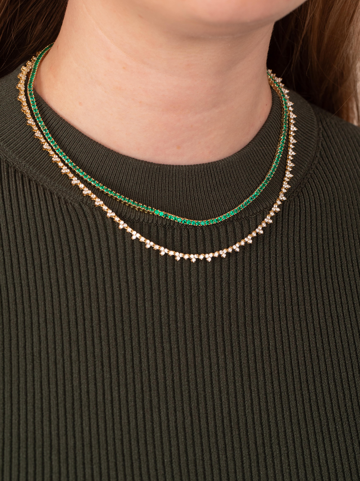 Emerald CZ Tennis Necklace