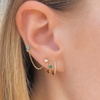 Katie Emerald Double Bar Huggie Earring 14K