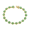 Flower Tennis Bracelet - Emerald 14K