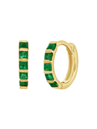 Erin Huggie Earrings - Emerald 14K