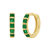 Erin Huggie Earrings - Emerald 14K