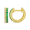 Daphne Double Row Huggie Earrings - Emerald 14K