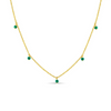 The Dot Layering Necklace - Emerald 14K