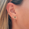 Tory Trio Chain Earrings - Emerald 14K