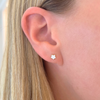 Kid Enamel White Star Stud Earring 14K