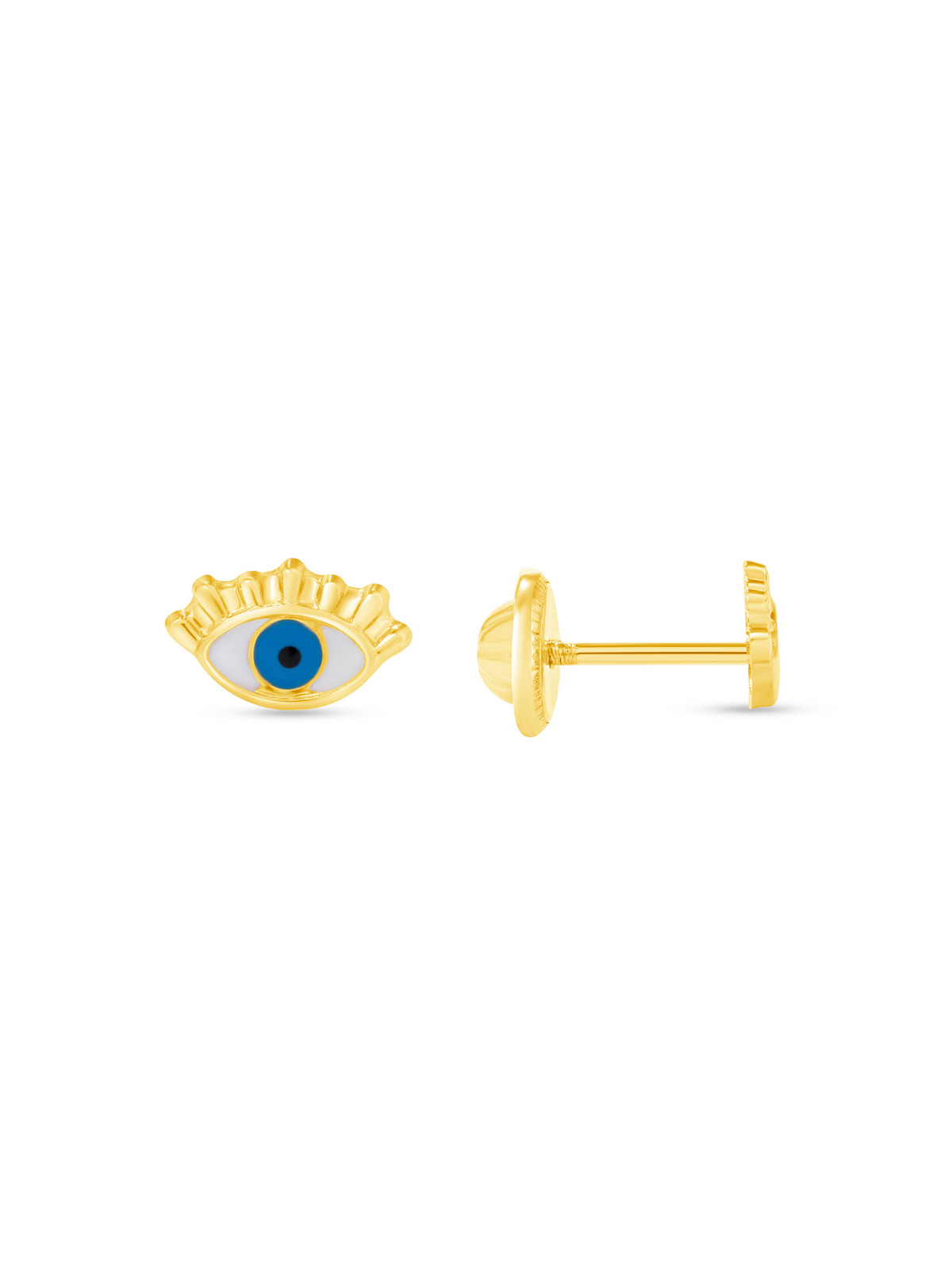 Kid Evil Eye Stud Earrings 14K