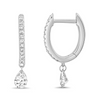 Floating Diamond Huggie Earrings 14K
