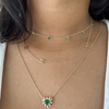 The Dot Layering Necklace - Emerald 14K