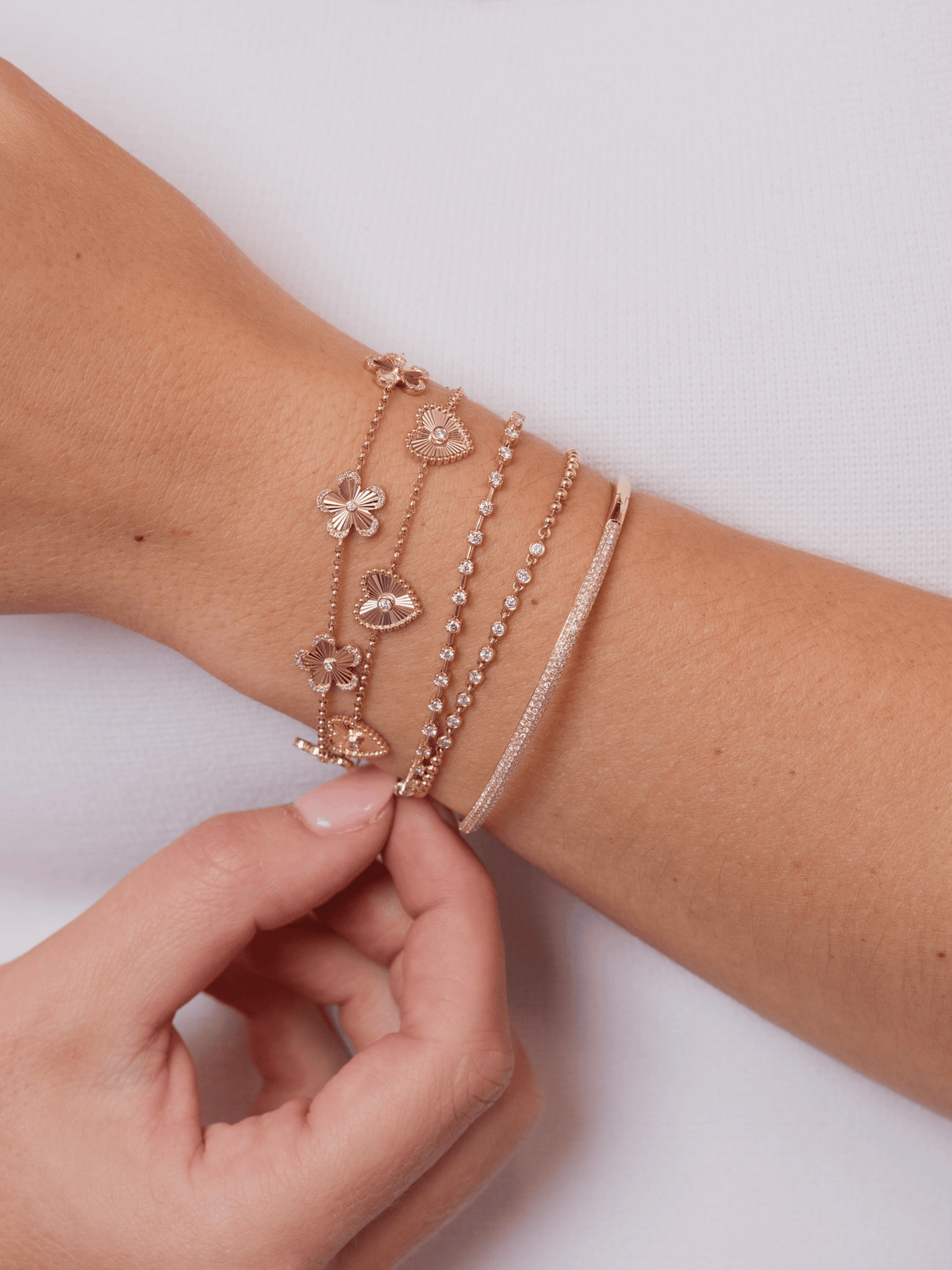 Bryn Beaded Diamond Bracelet 14K