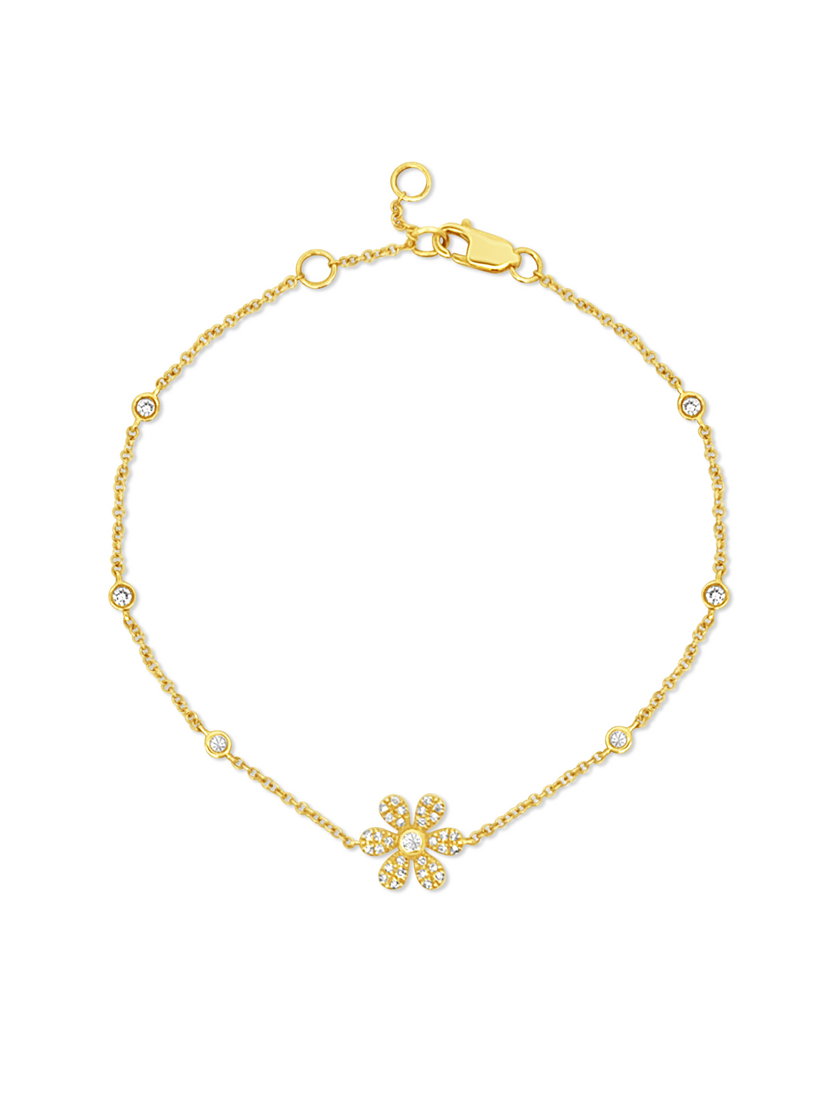 Isabelle Diamond Flower Bracelet 14K