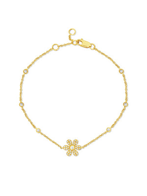 Isabelle Diamond Flower Bracelet 14K