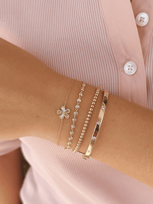 Maya Single Flower Bracelet 14K