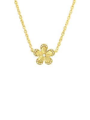 Maya Flower Necklace 14K