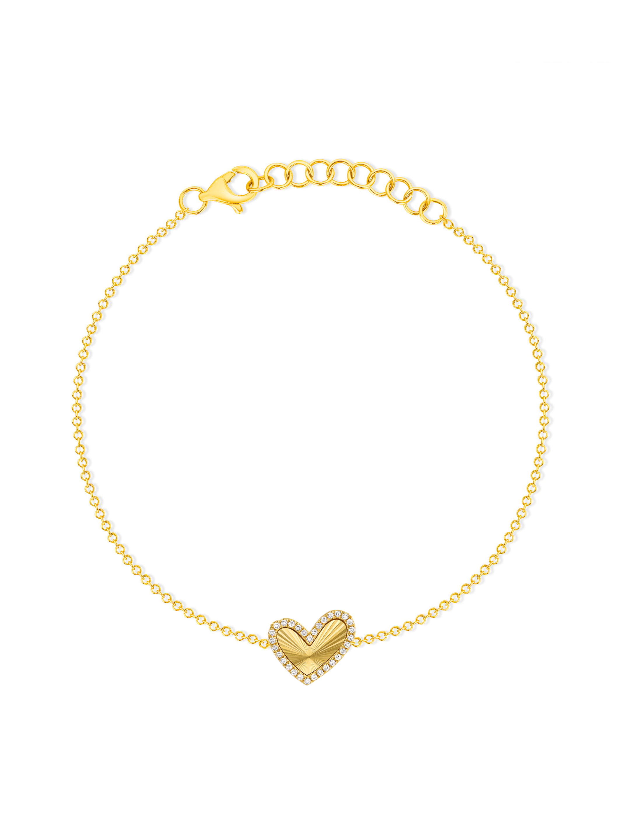 Hailey Heart Fluted Bracelet 14K