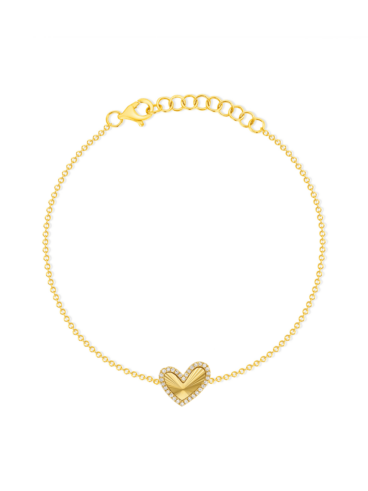 Hailey Heart Fluted Bracelet 14K
