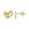 Hailey Heart Fluted Stud Earrings 14K