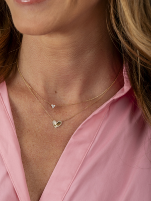 Hailey Heart Fluted Necklace 14K
