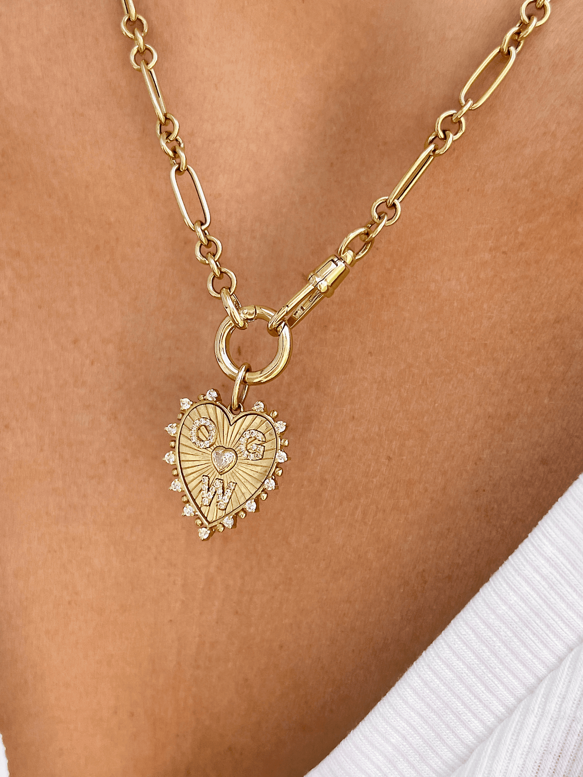 Link and Lock Mixed Chain 14K