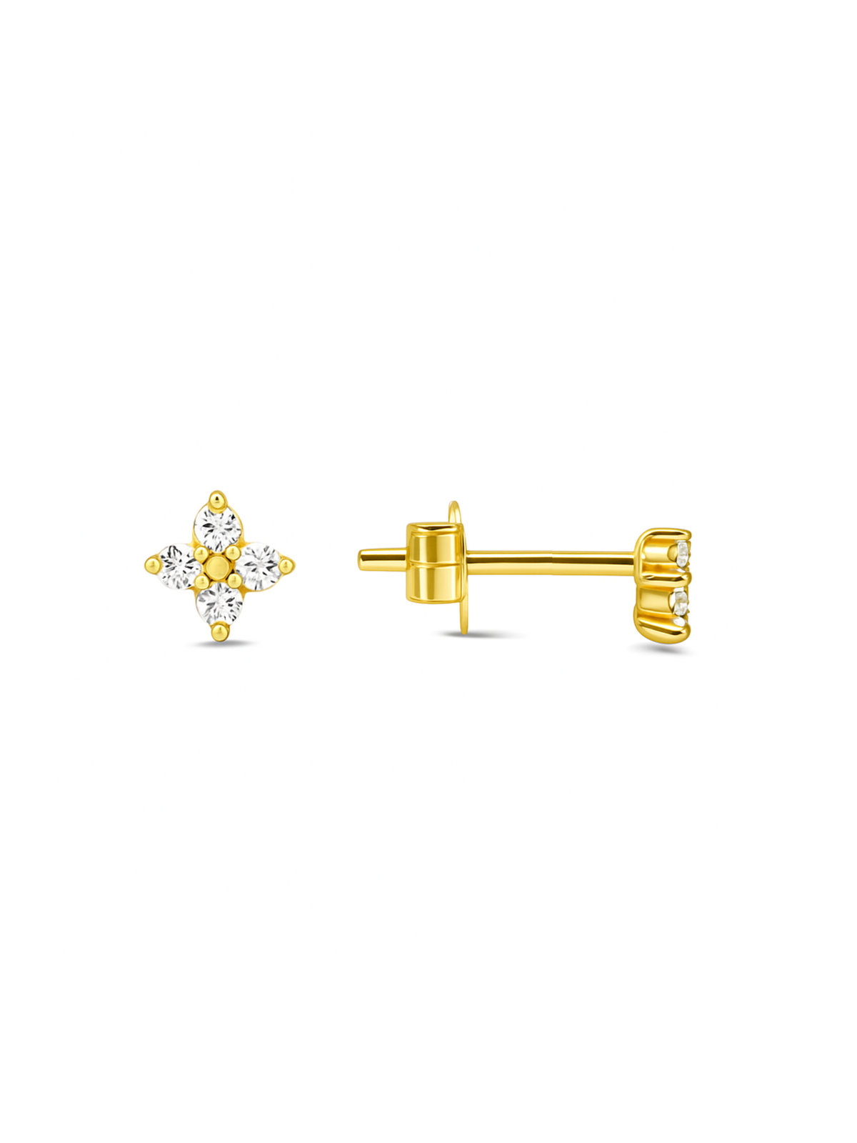 Gigi Flower Stud Earrings 14K