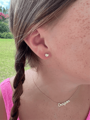 Kid Alice Heart Stud Earrings 9K