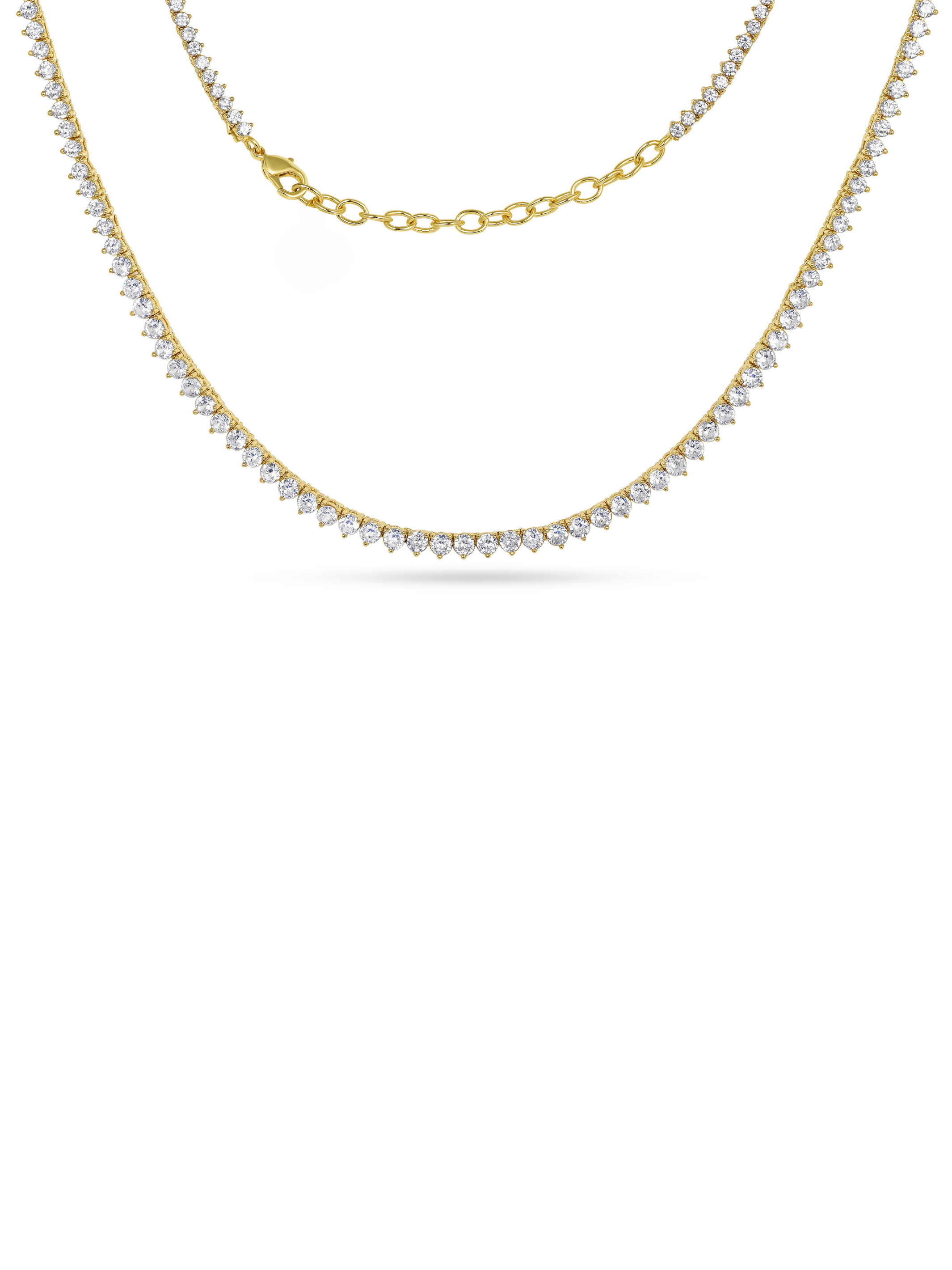 fake tennis necklace layering necklace