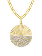 Sunrise Diamond Pendant Necklace 14K