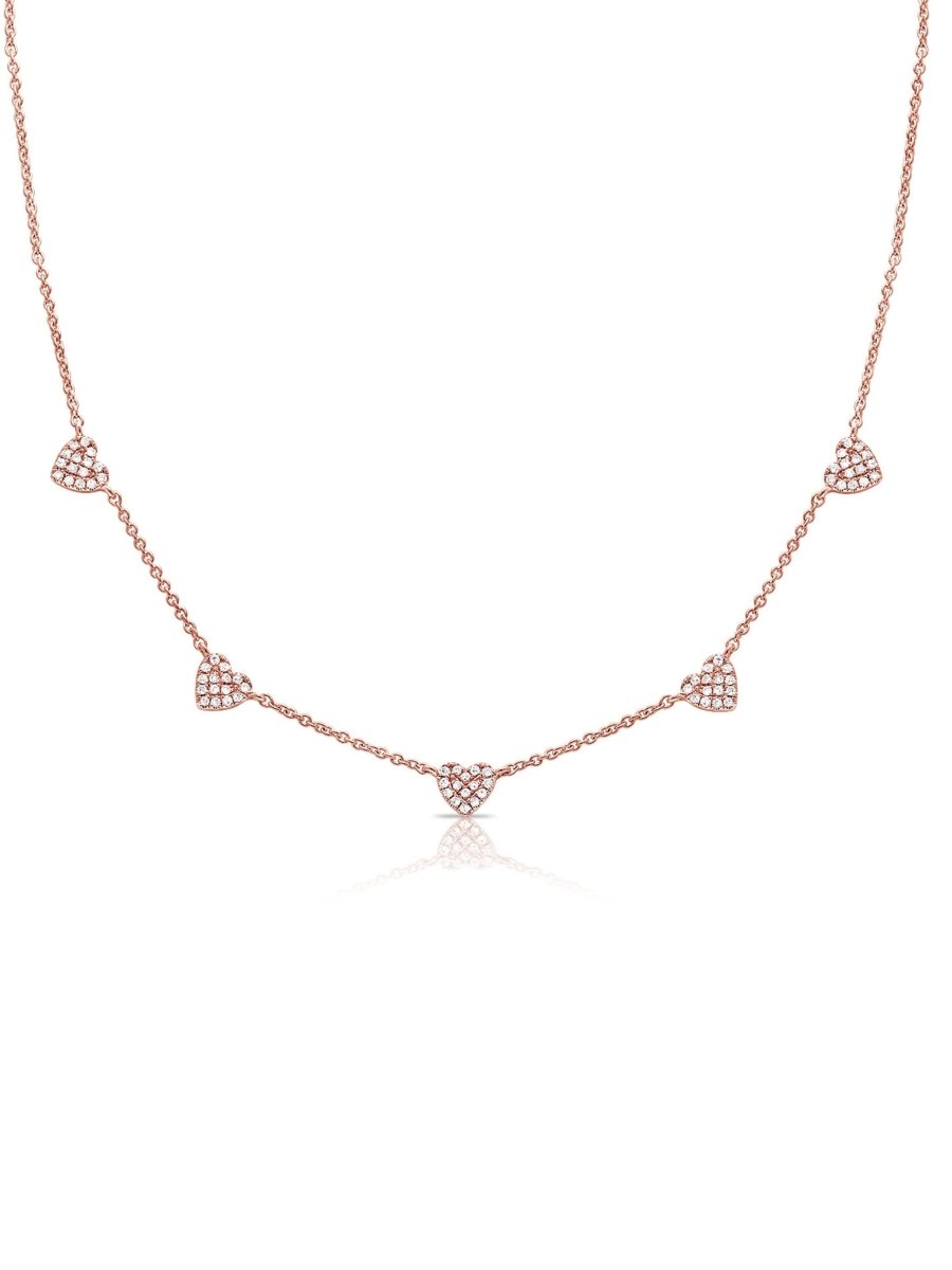 Hallie Diamond Heart Necklace 14K - LeMel